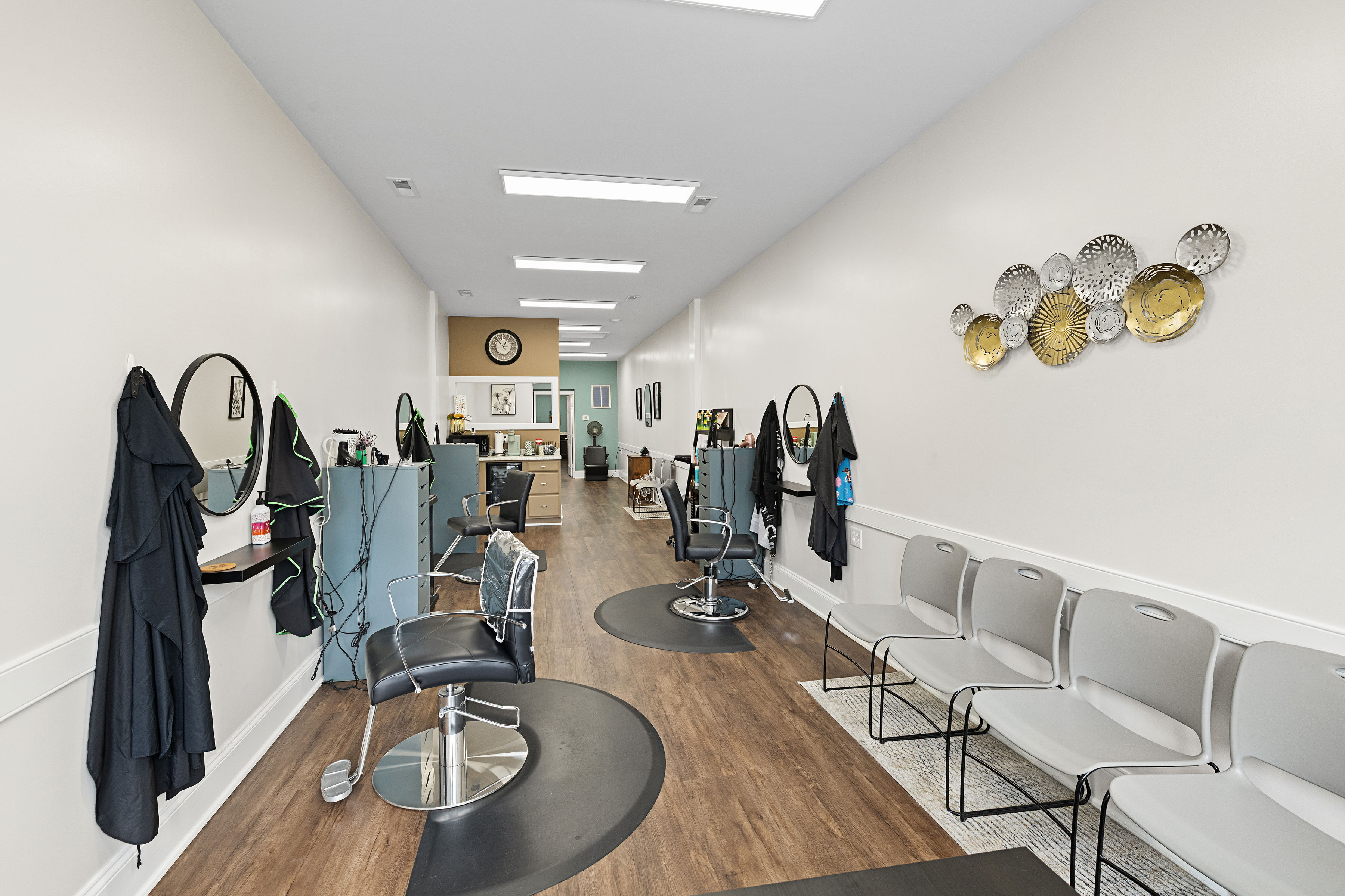 The salon interior
