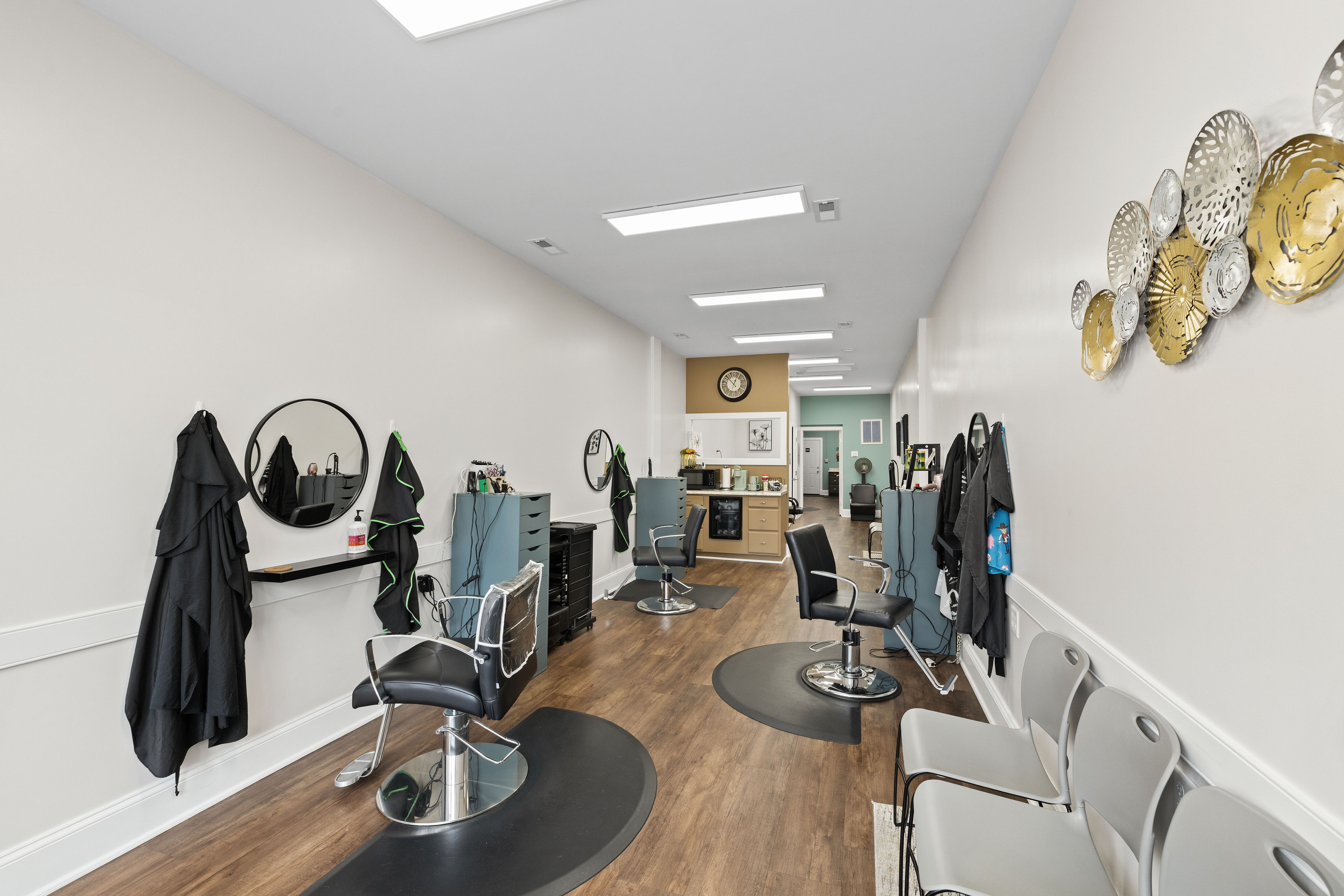 The salon interior