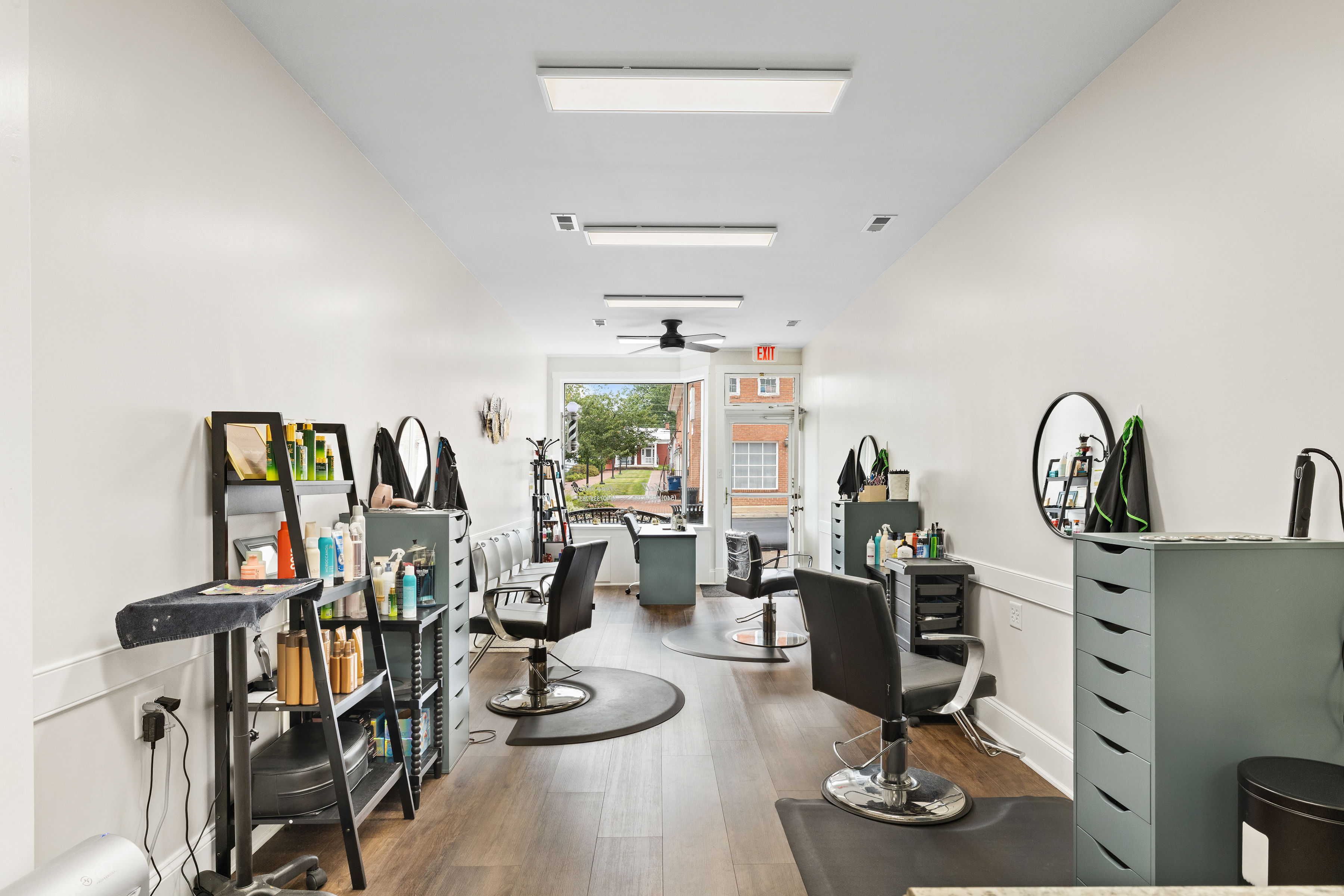 The salon interior